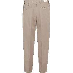 Pleated cotton-blend trousers