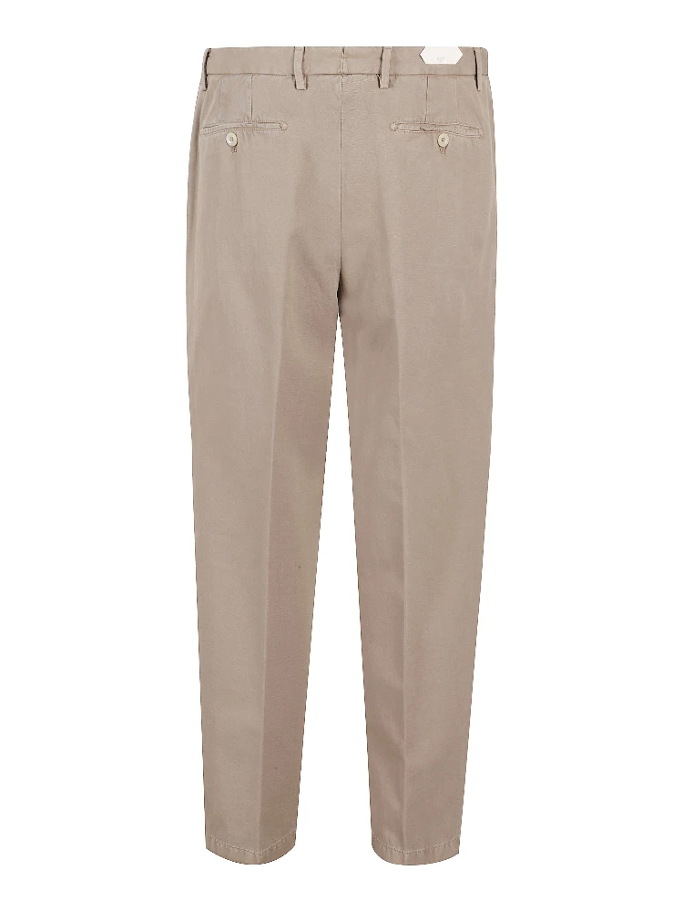 Pleated cotton-blend trousers alternative