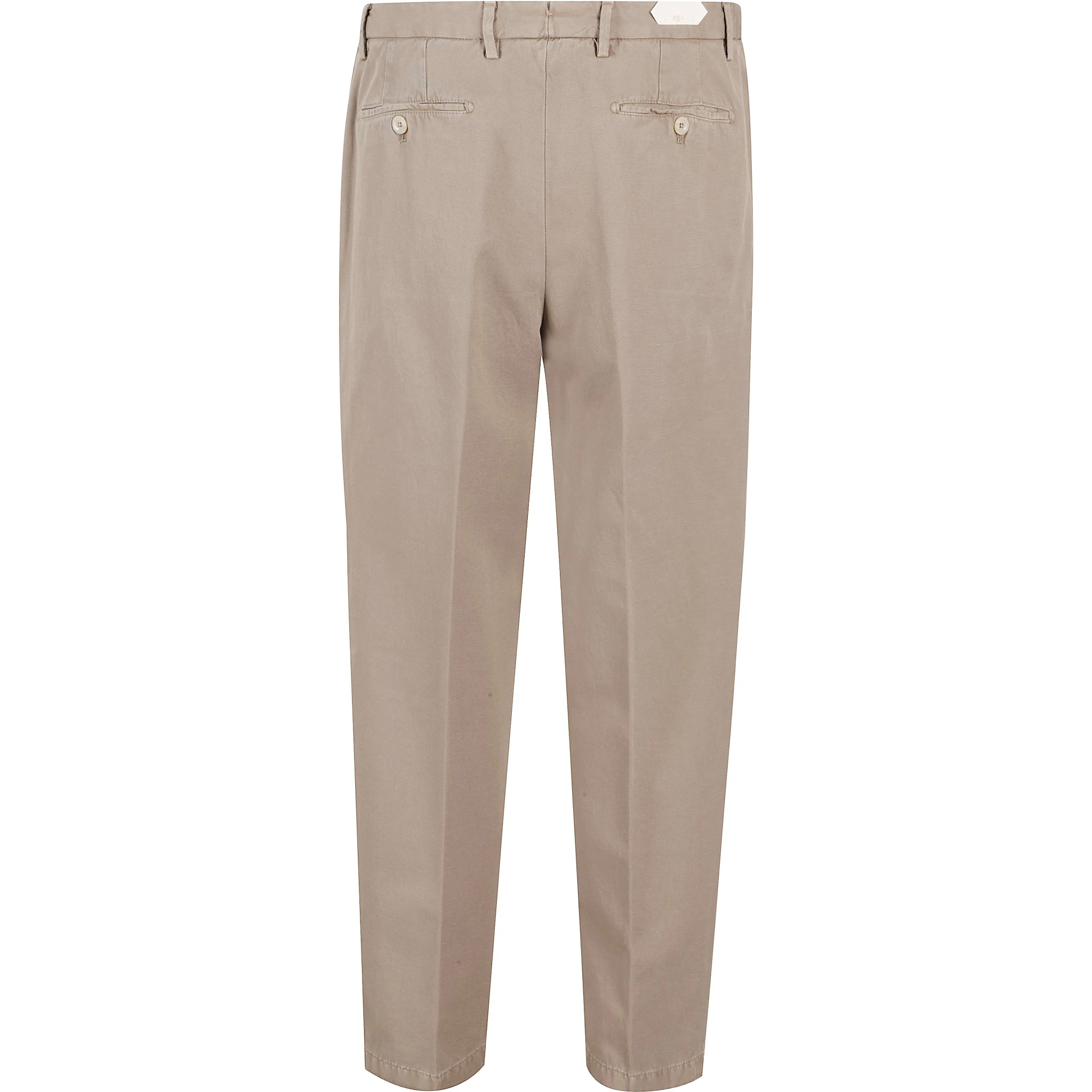 Pleated cotton-blend trousers