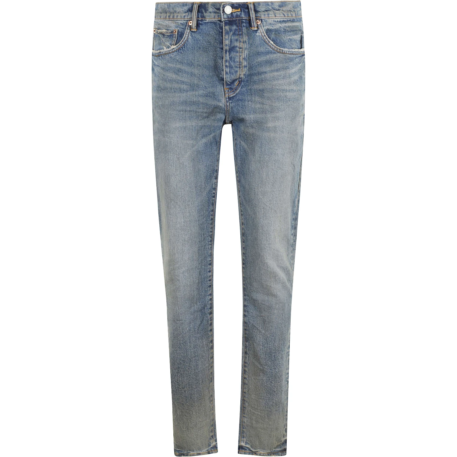 Washed straight-leg jeans