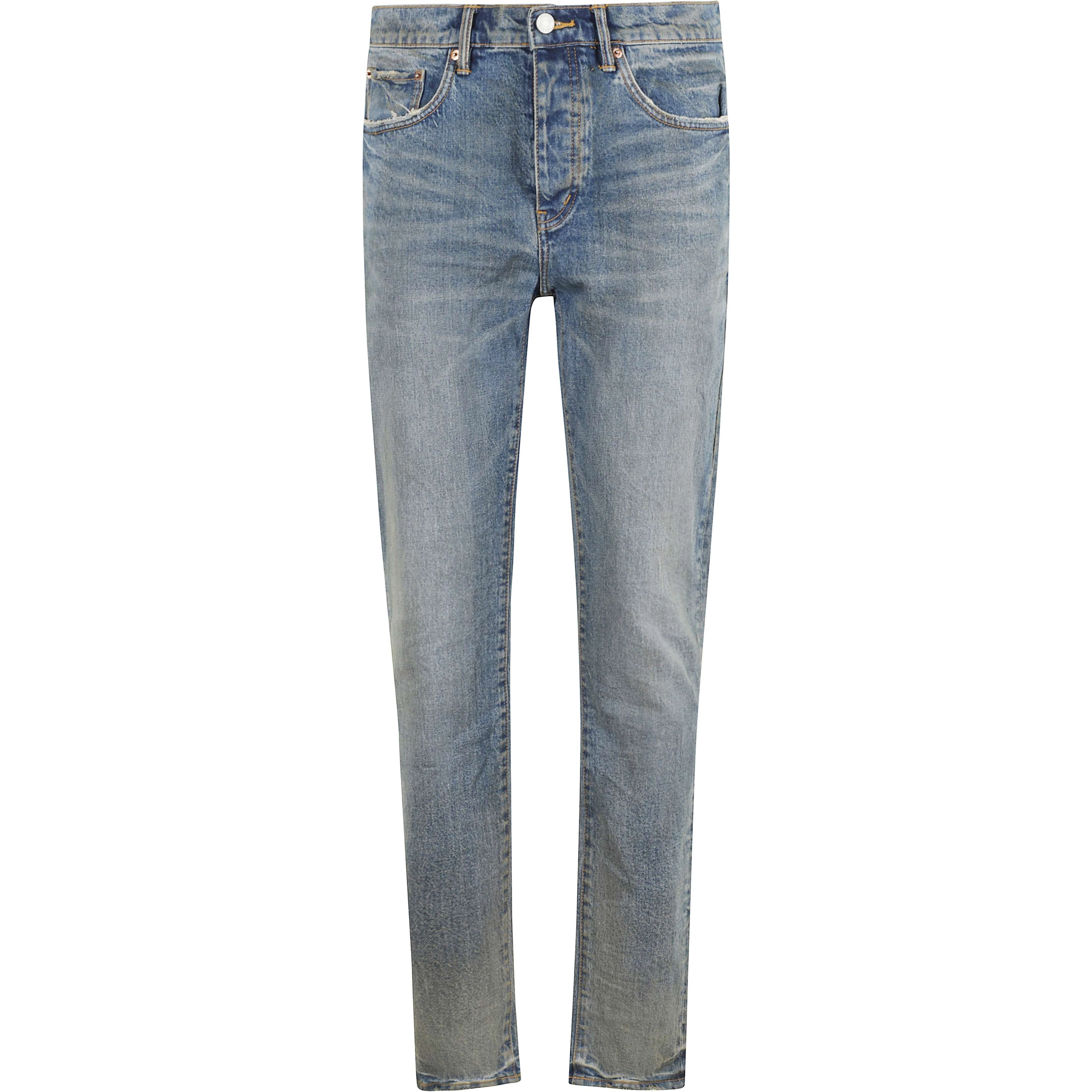 Washed straight-leg jeans