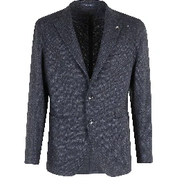 Herringbone single-breasted blazer