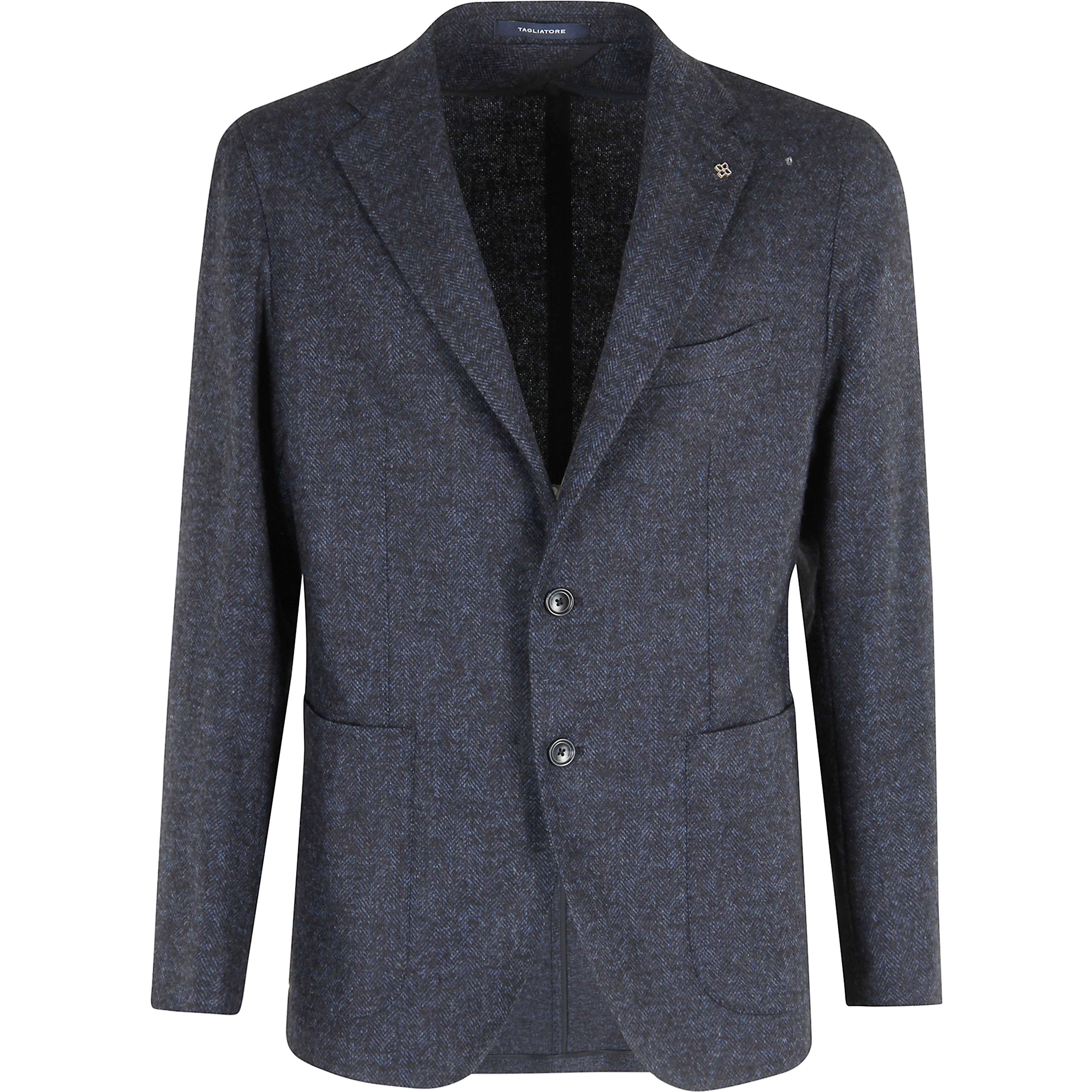 Herringbone single-breasted blazer