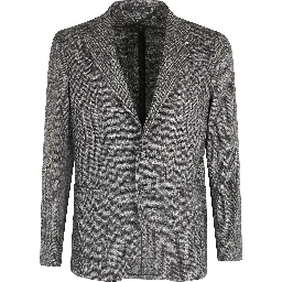 Herringbone single-breasted blazer
