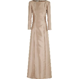 boat-neck gown