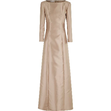 boat-neck gown