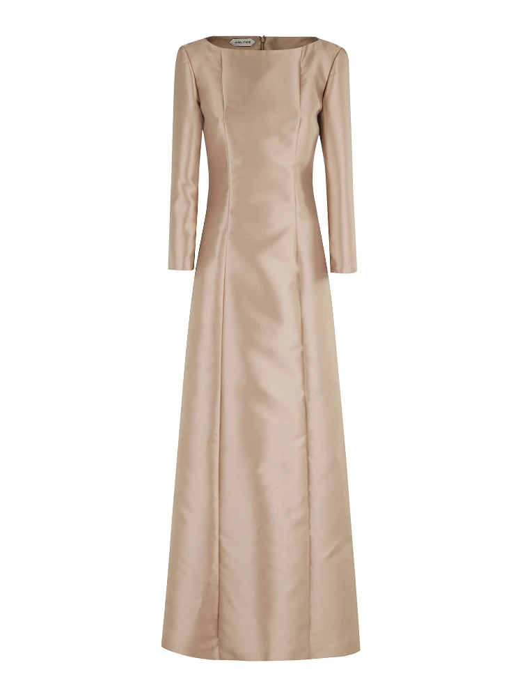 boat-neck gown