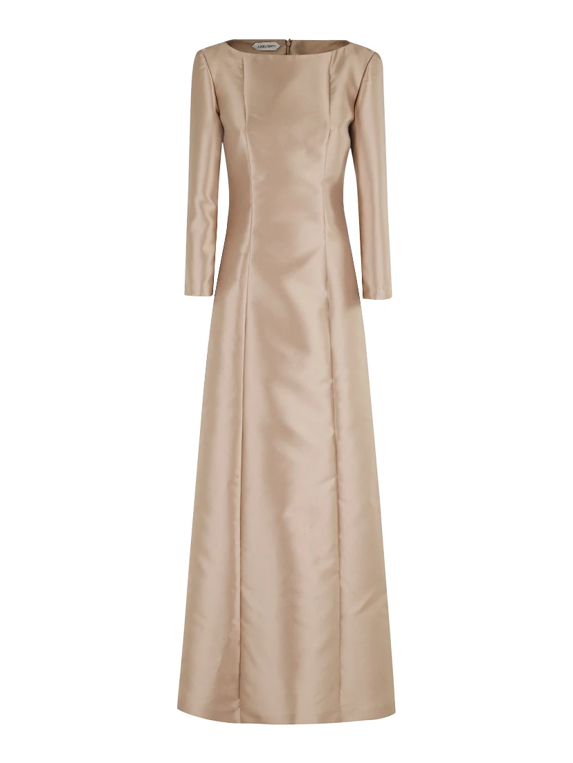 boat-neck gown