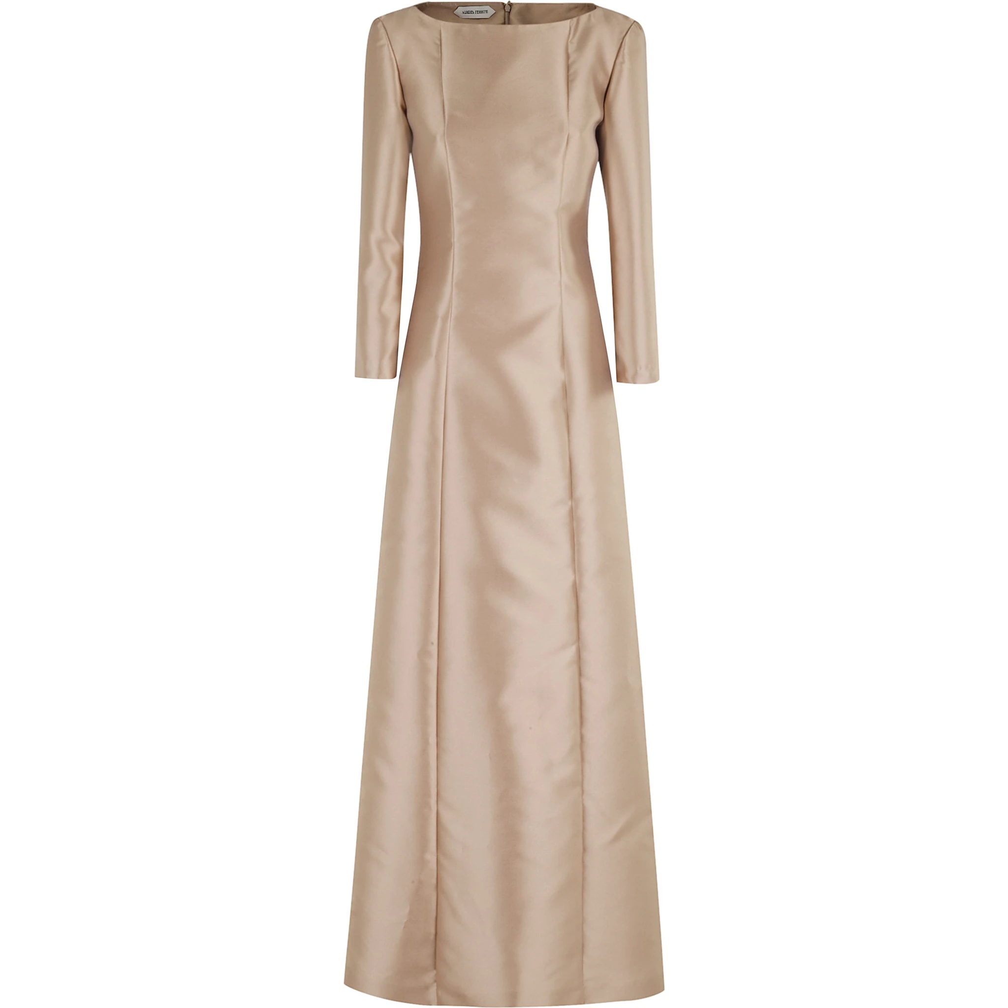 boat-neck gown