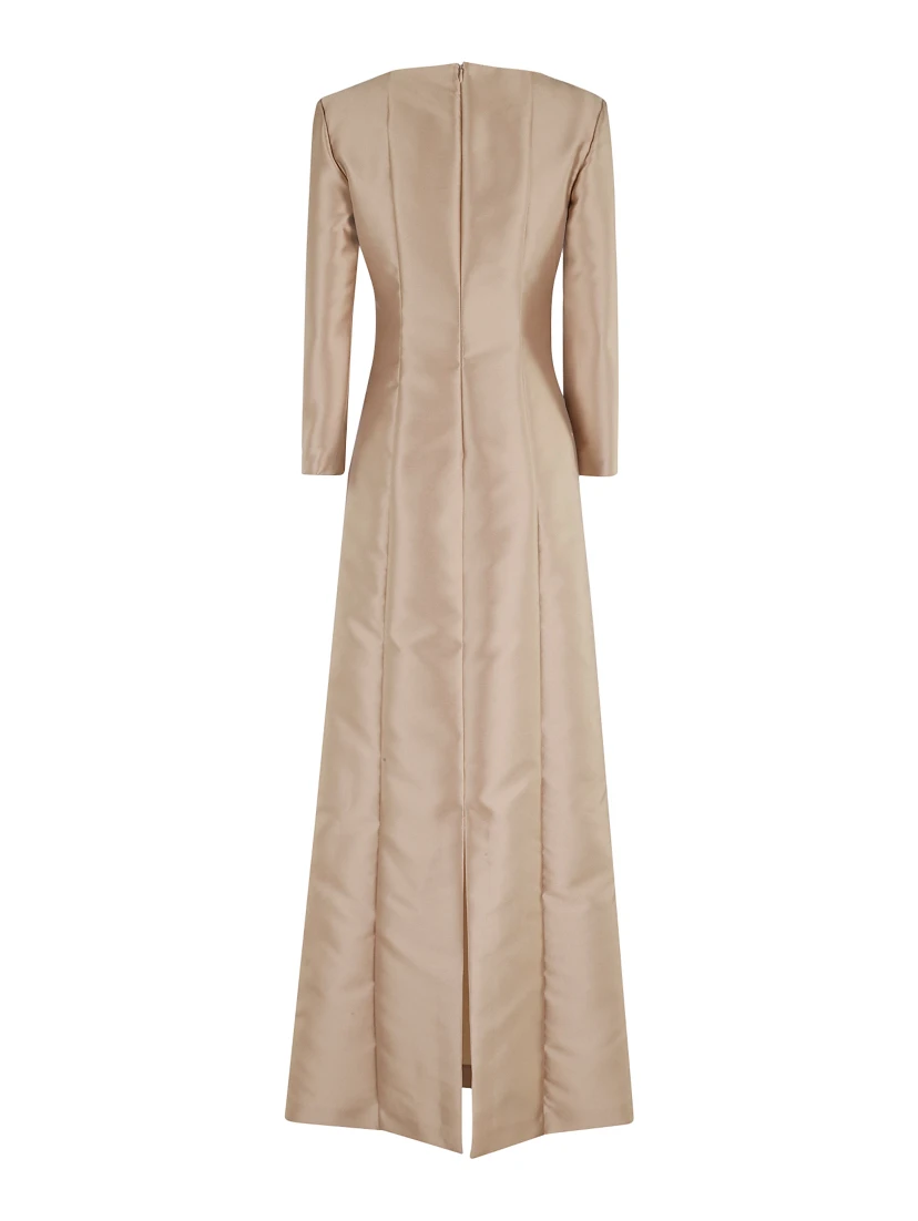boat-neck gown