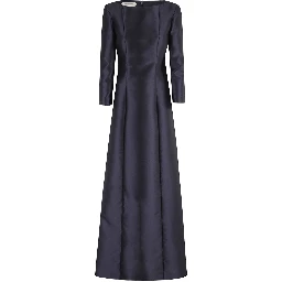 boat-neck gown