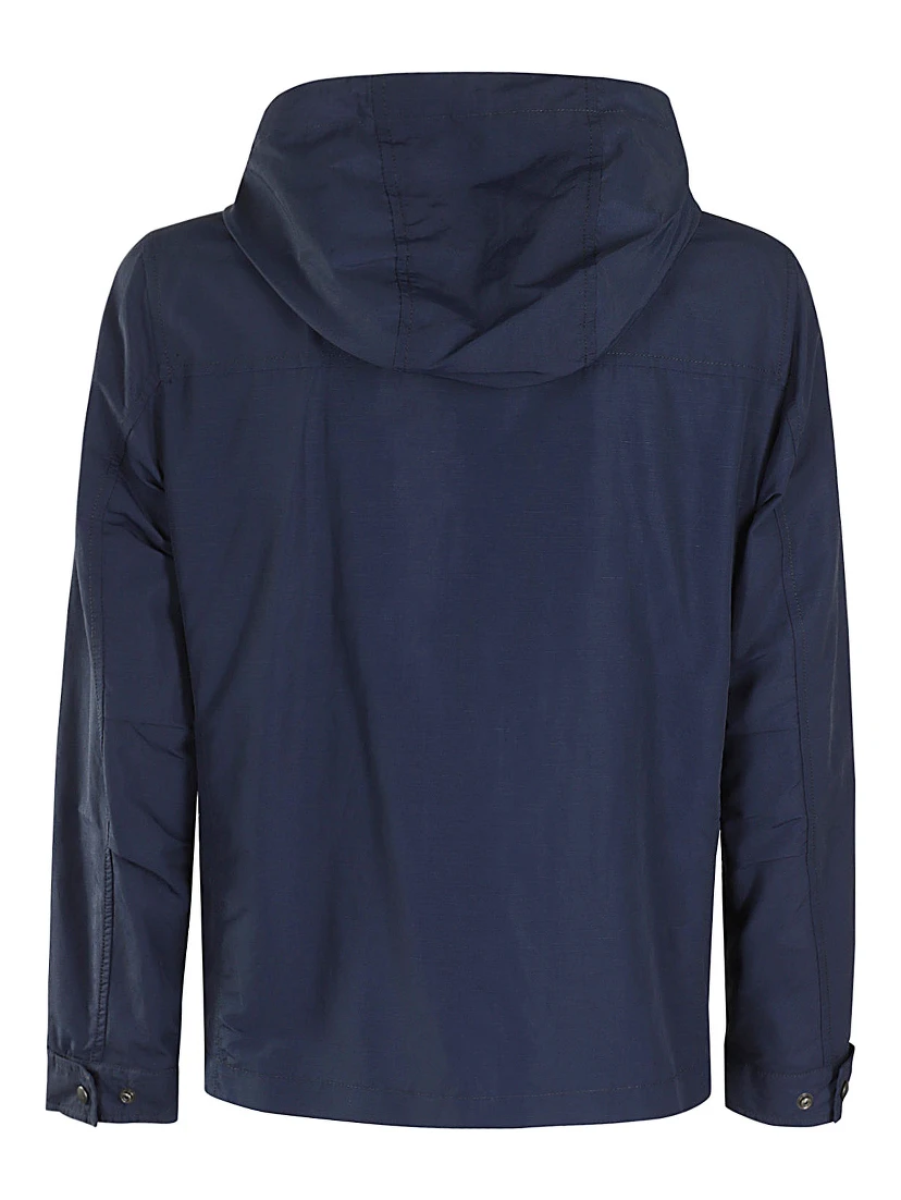 zip-up hooded windbreaker