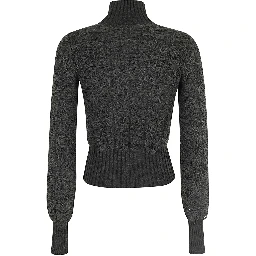 high-neck distressed jumper