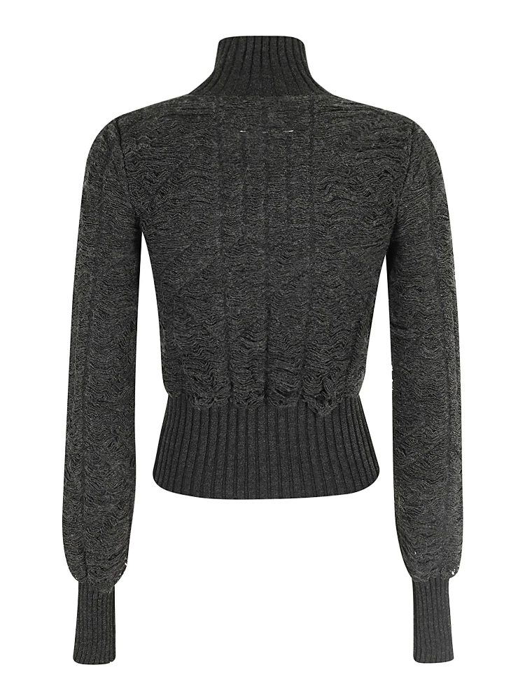 high-neck distressed jumper alternative