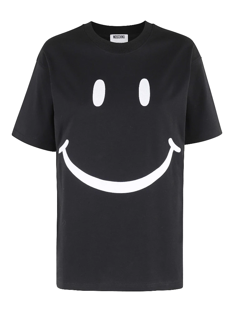 Smiley-face cotton T-shirt