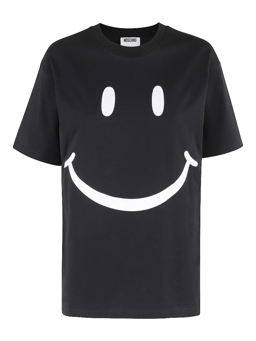 Smiley-face cotton T-shirt