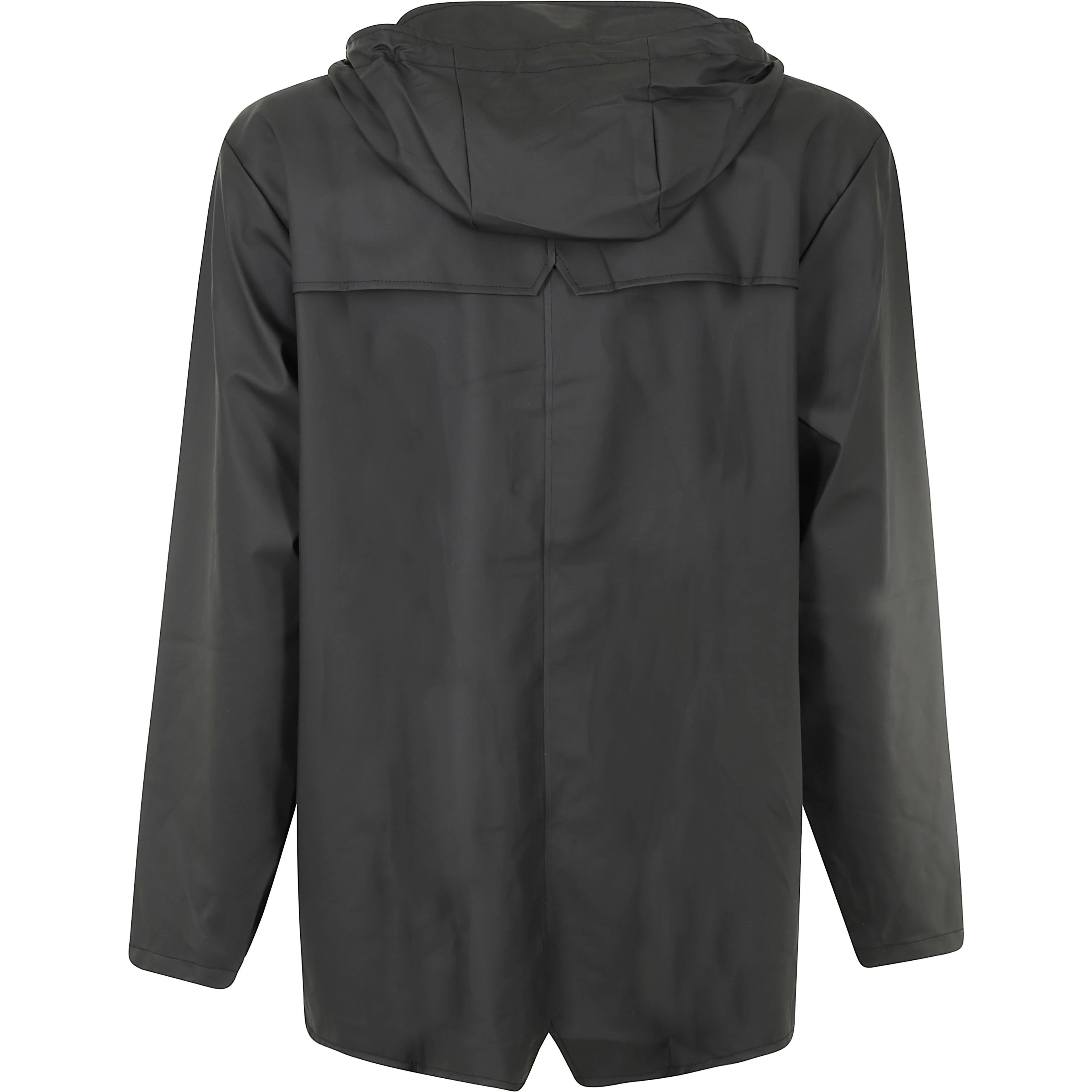 press-stud hooded raincoat