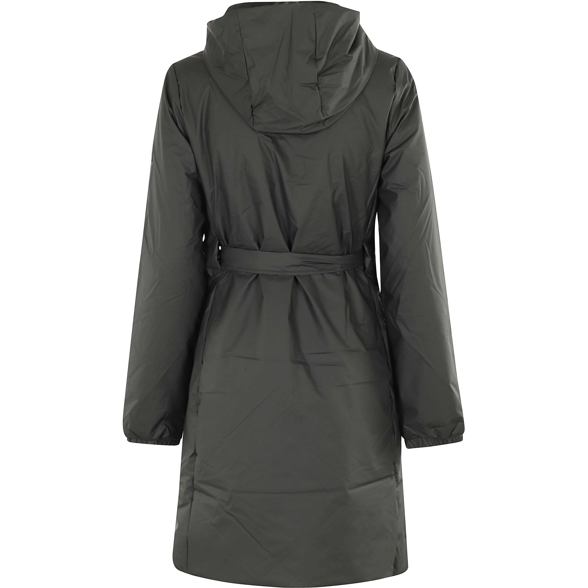 hooded belted coat
