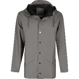 press-stud hooded raincoat
