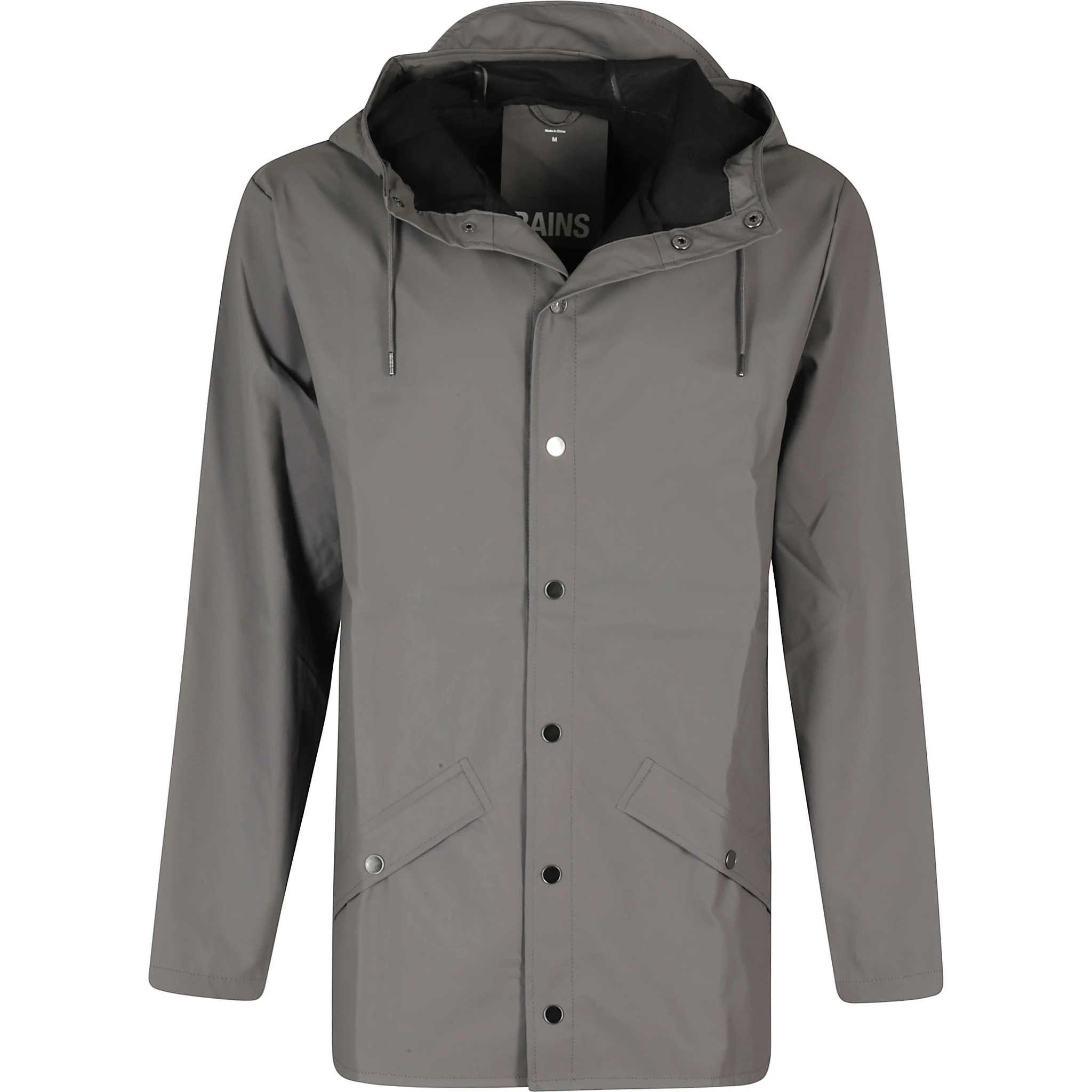 press-stud hooded raincoat