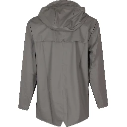 press-stud hooded raincoat