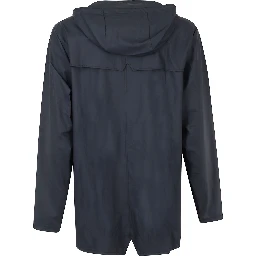 press-stud hooded raincoat