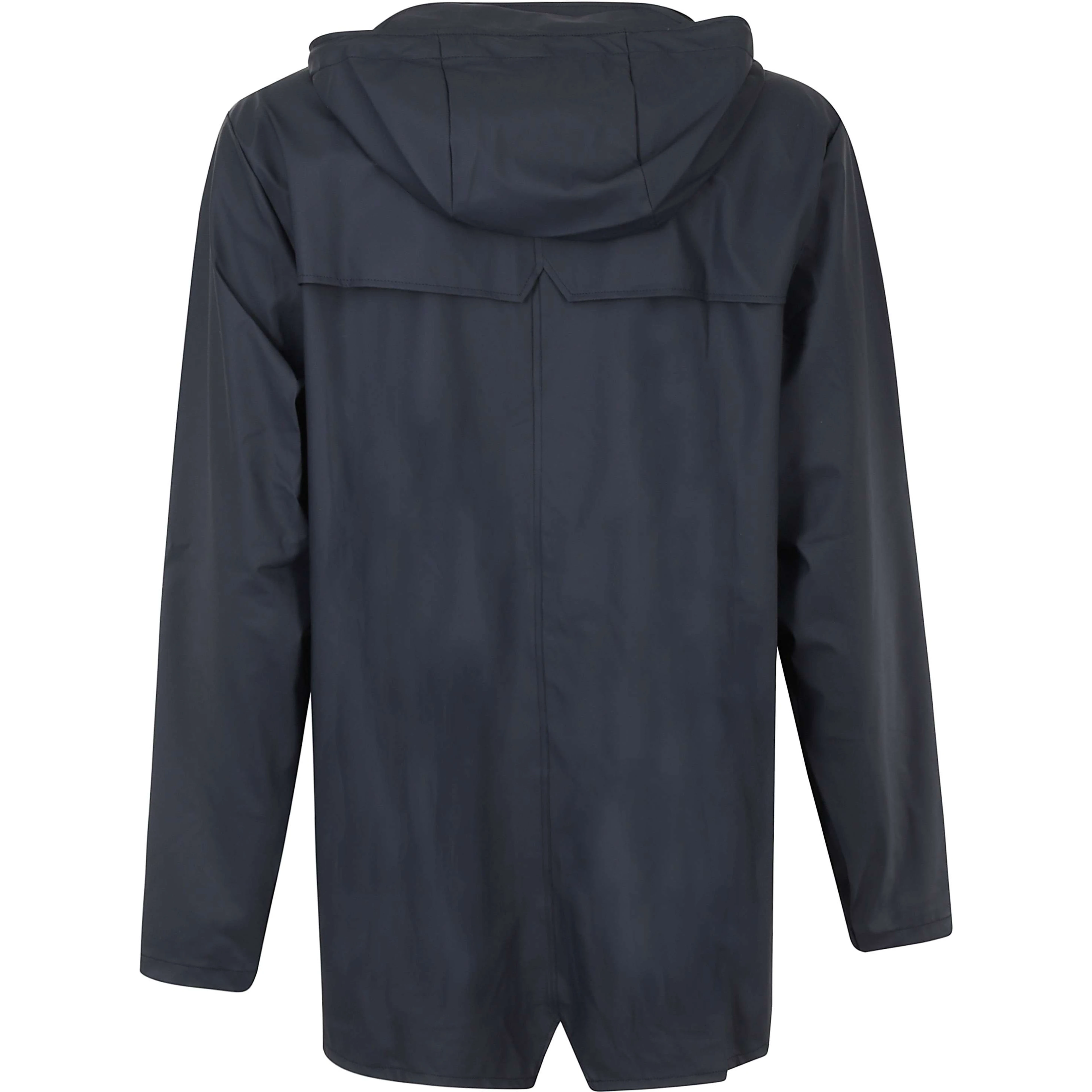 press-stud hooded raincoat