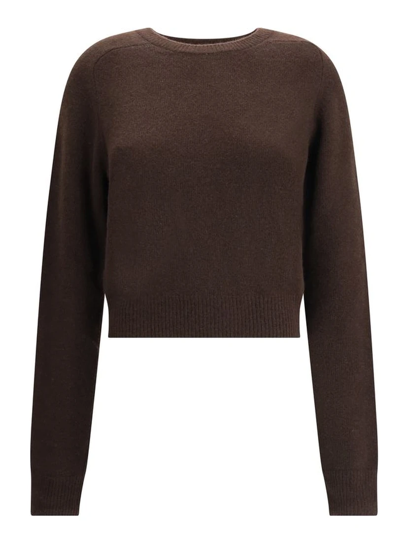 Brown Fleece Wool Cashmere Sweater