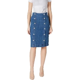 Blue Cotton Long Skirt