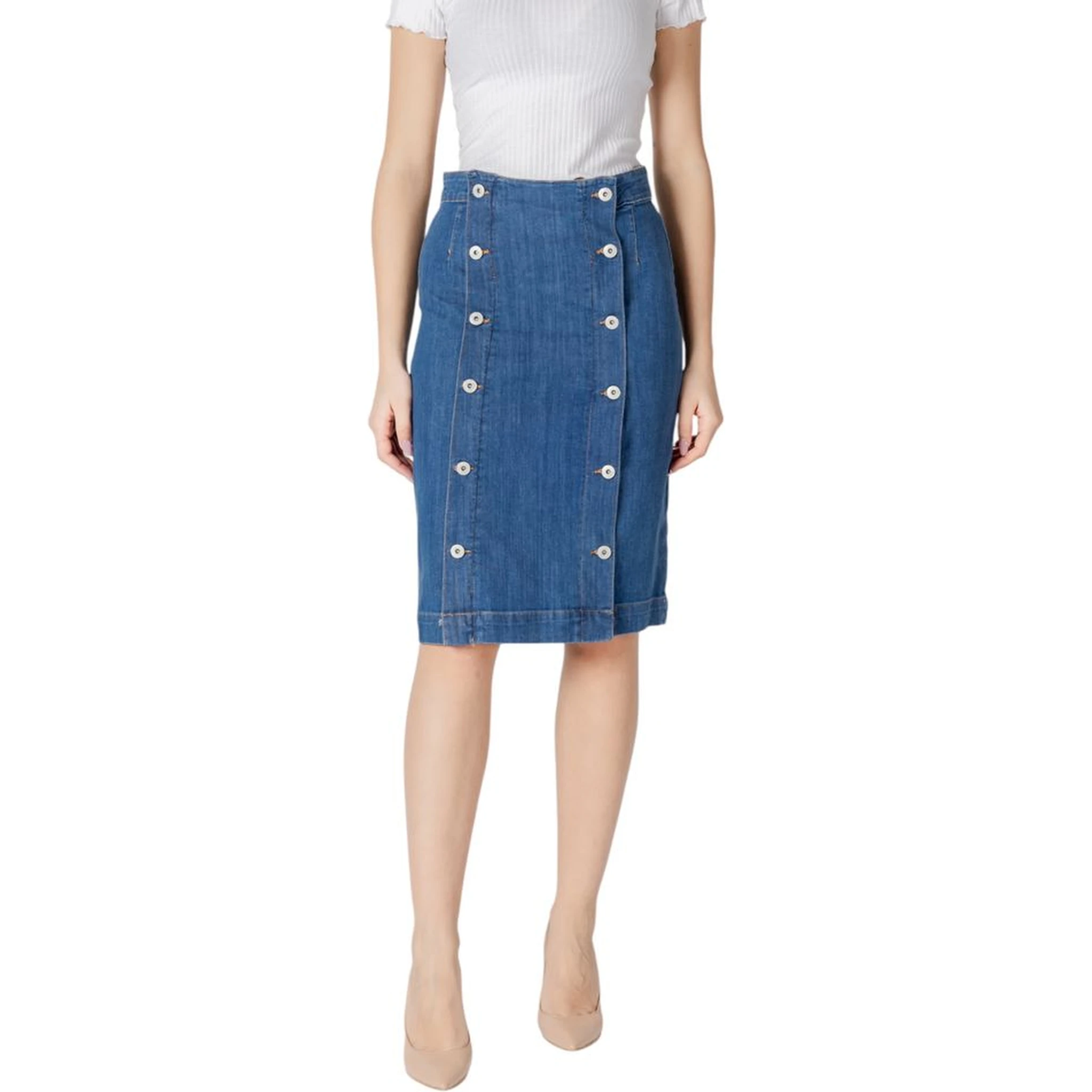 Blue Cotton Long Skirt