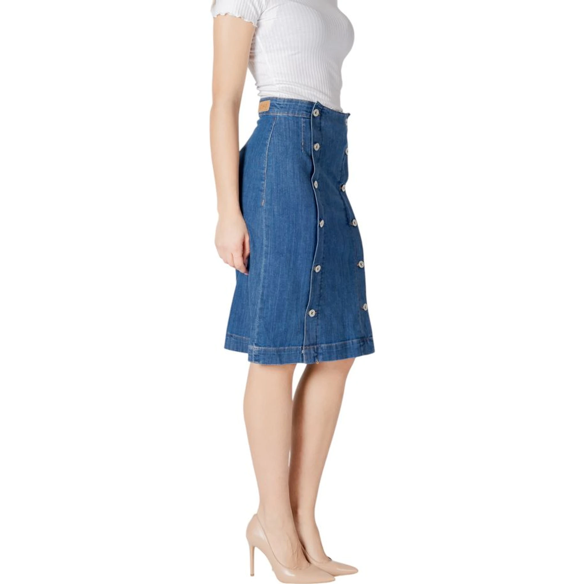Blue Cotton Long Skirt
