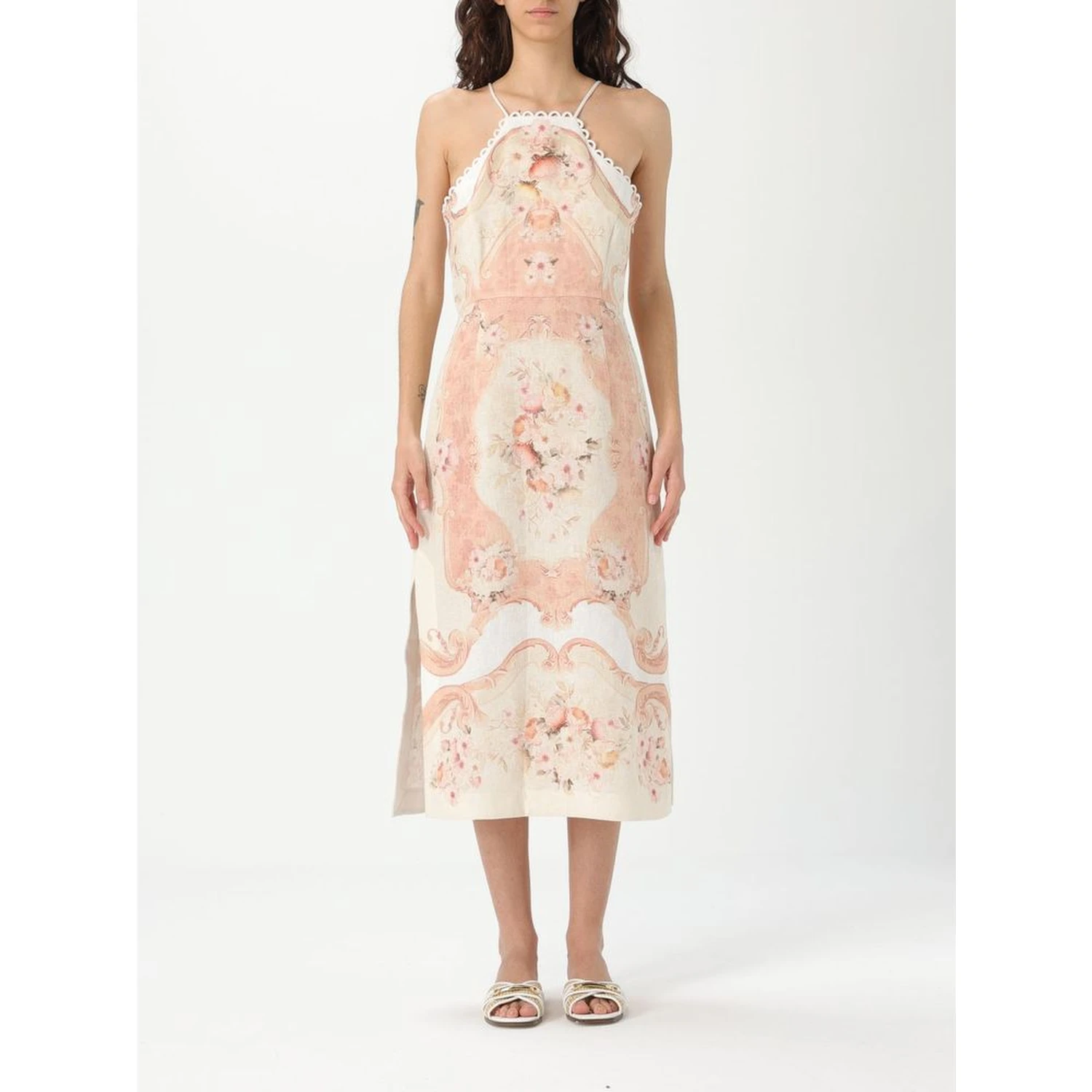 Multicolor Linen Casual Dress