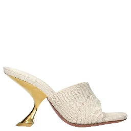 Beige Fabric Slippers