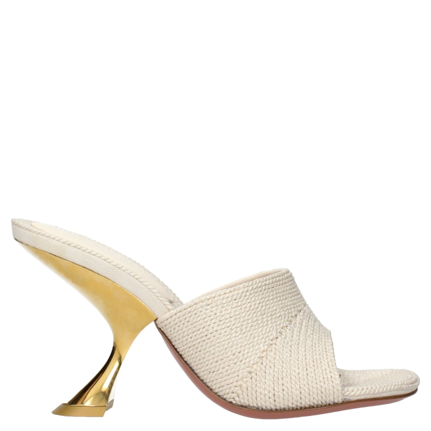 Beige Fabric Slippers
