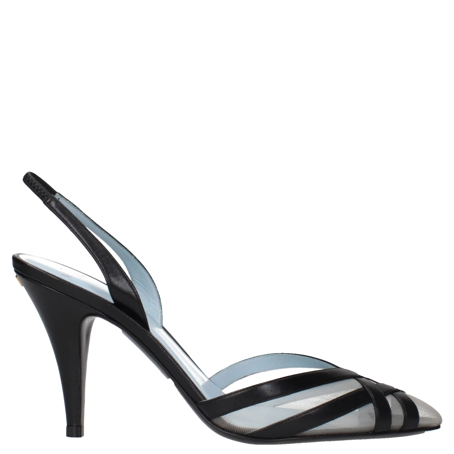 Black Leather High Heel Pumps