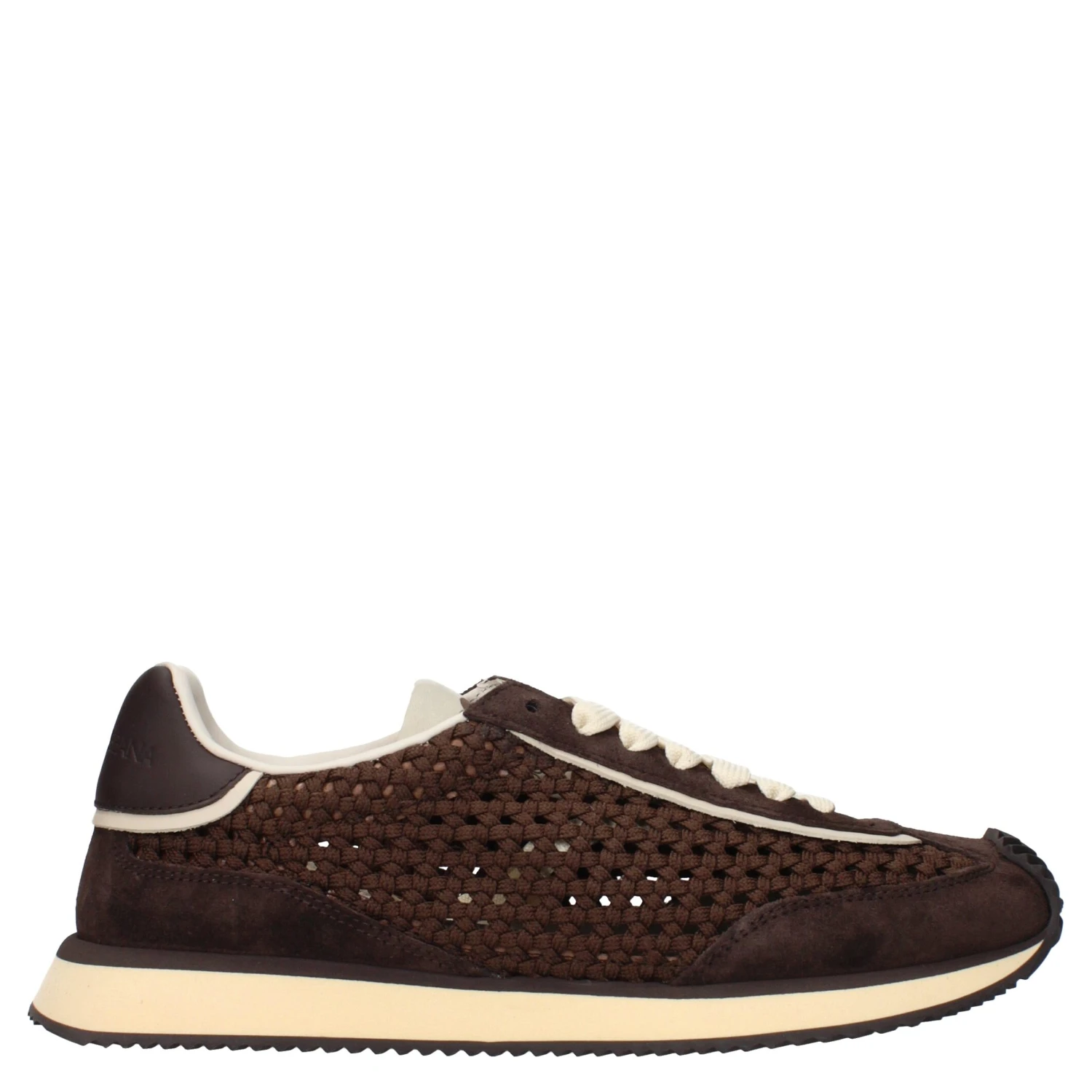 Brown Fabric Low Top Sneakers