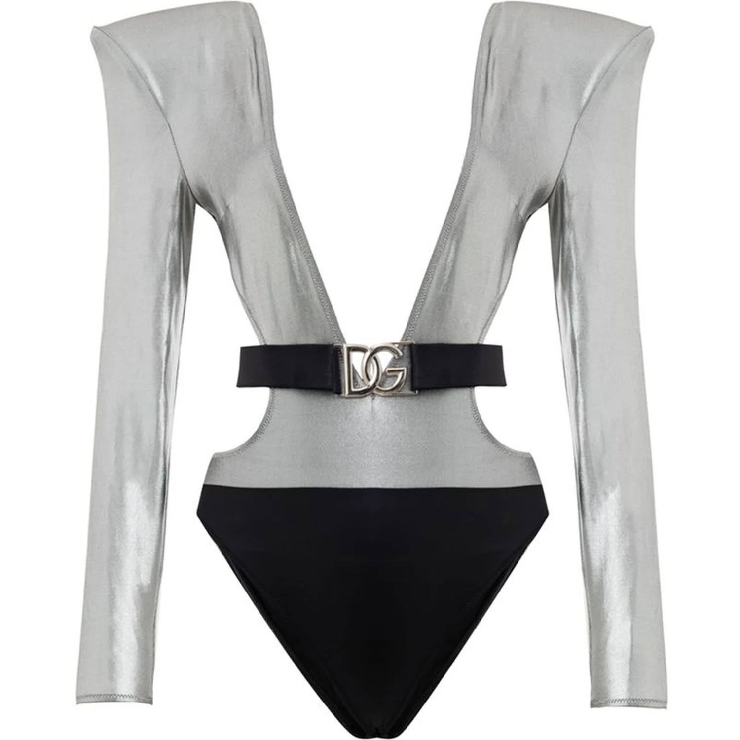 Gray Viscose One-Piece Swimsuit