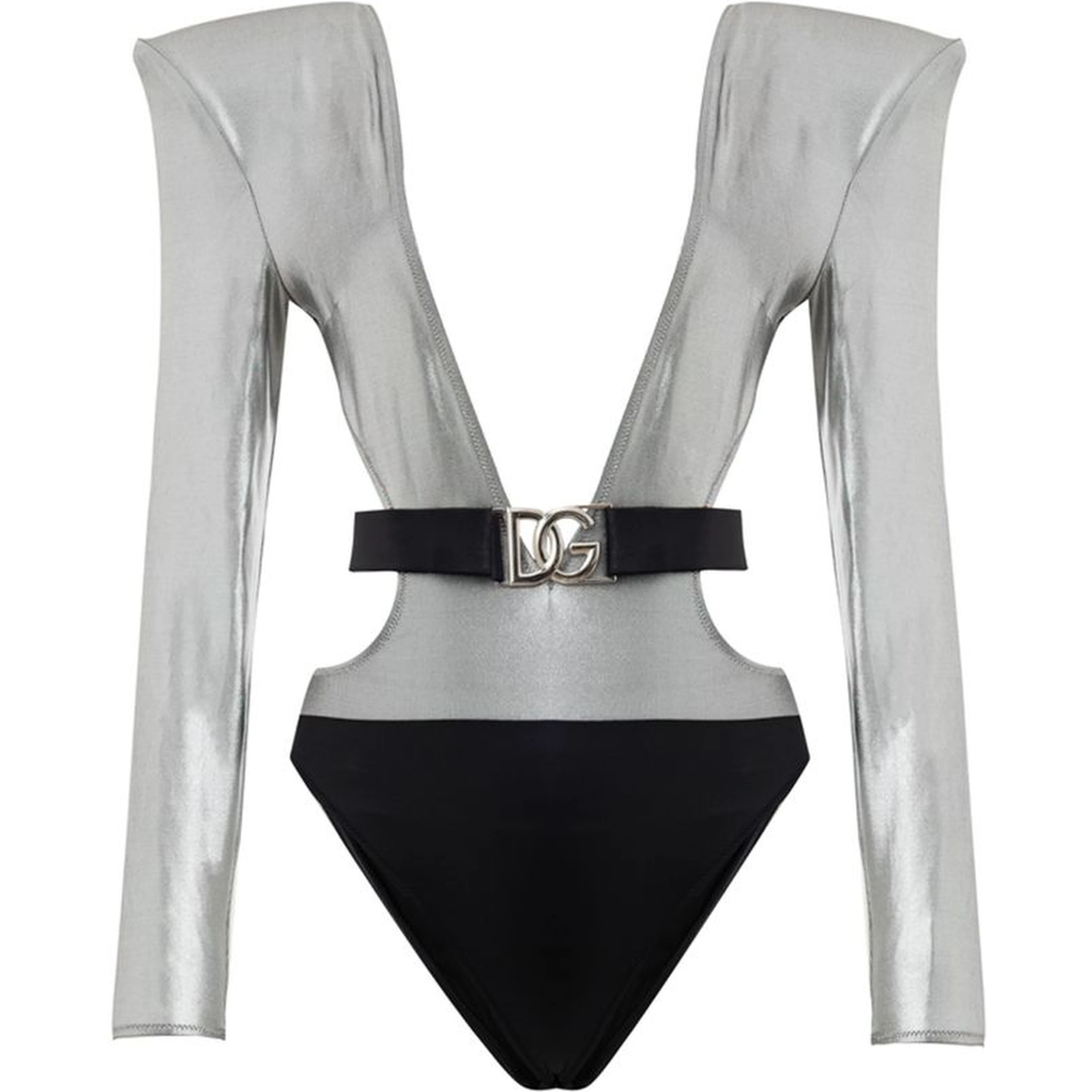 Gray Viscose One-Piece Swimsuit