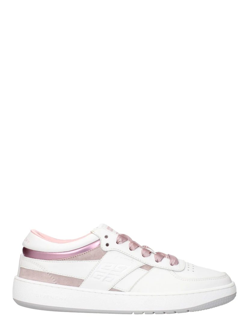 White Leather Low Top Sneakers