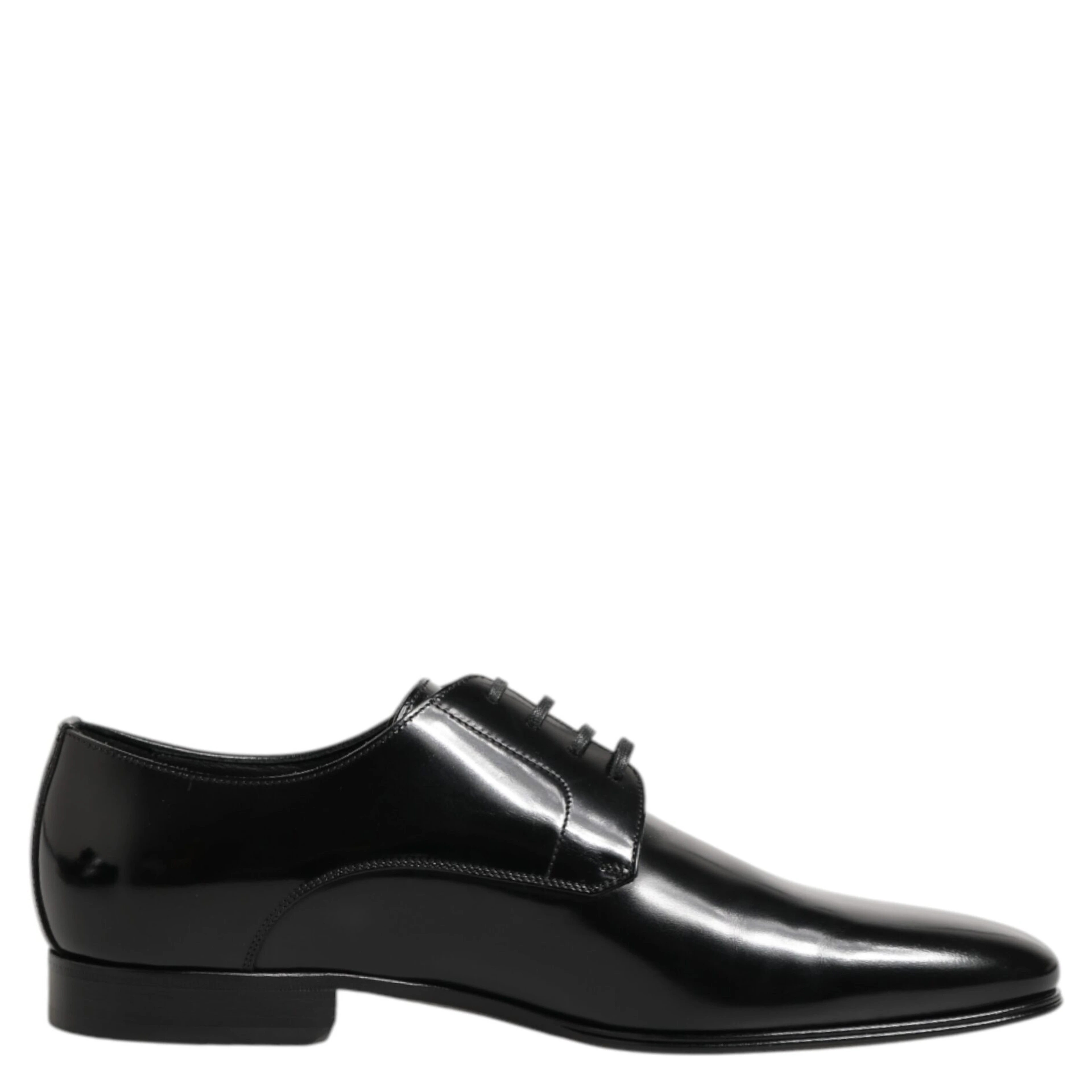 Black Calfskin Leather Derby Men Dress Shoes