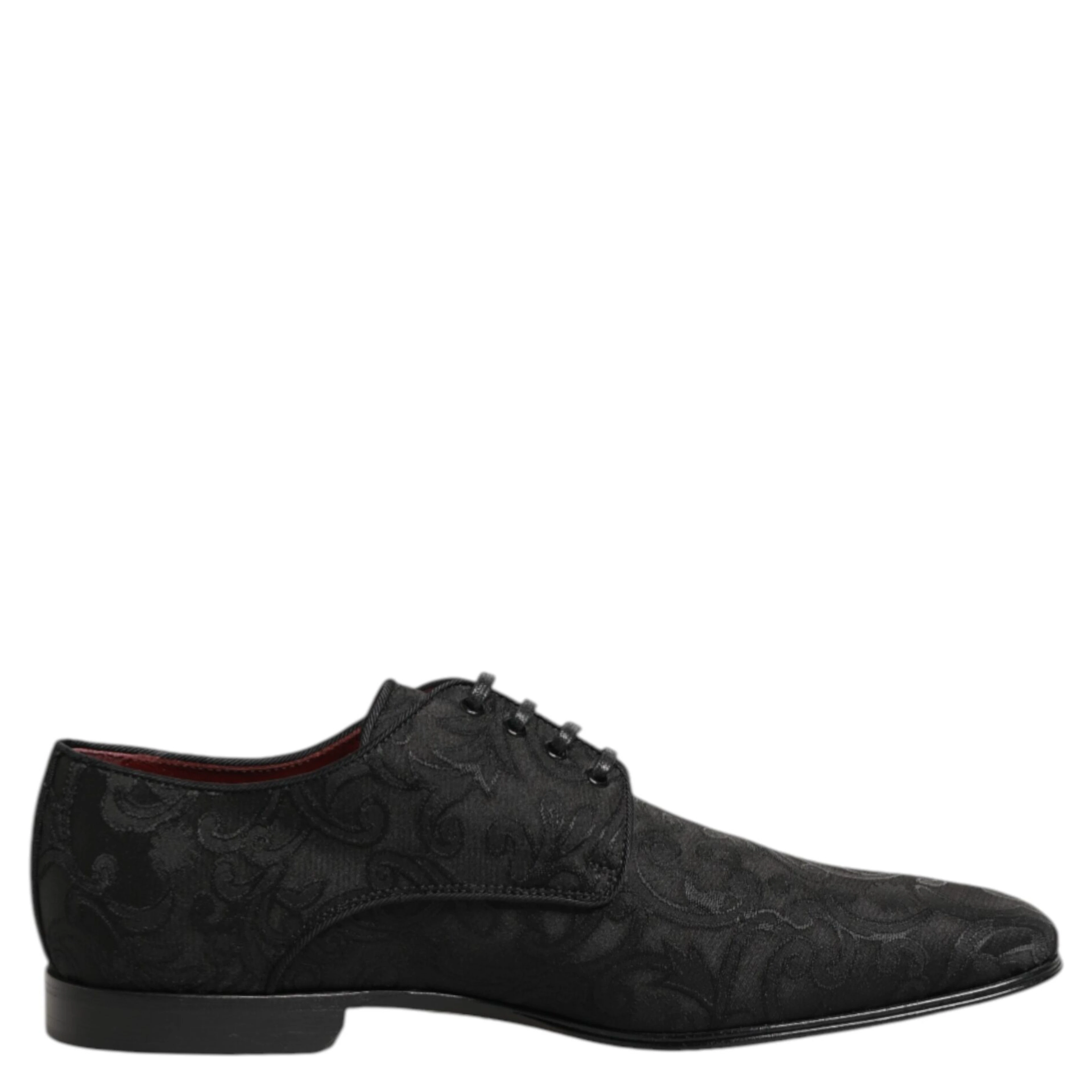 Black Brocade Lace Up Derby Men Dress Shoes