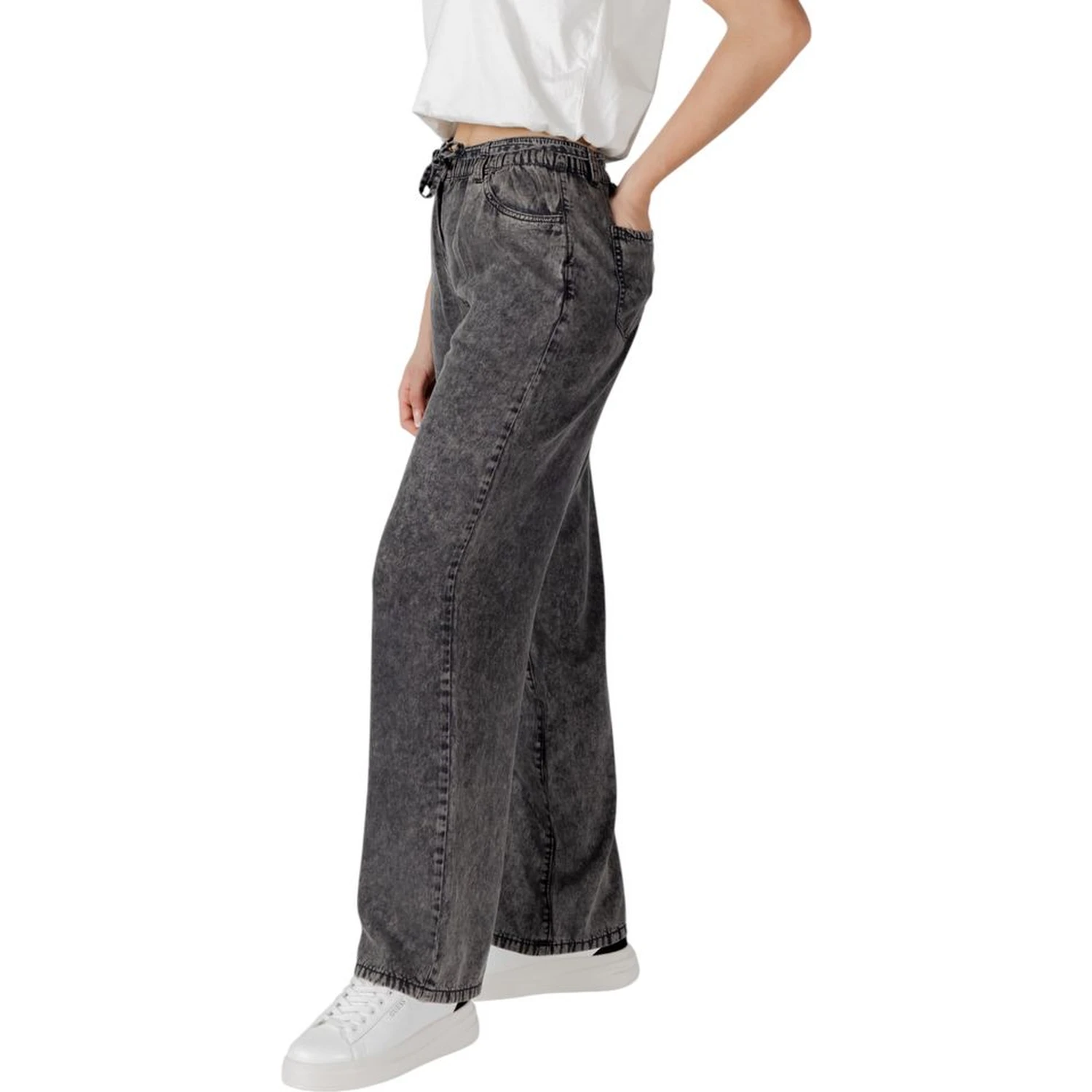 Black Lyocell Casual Pants