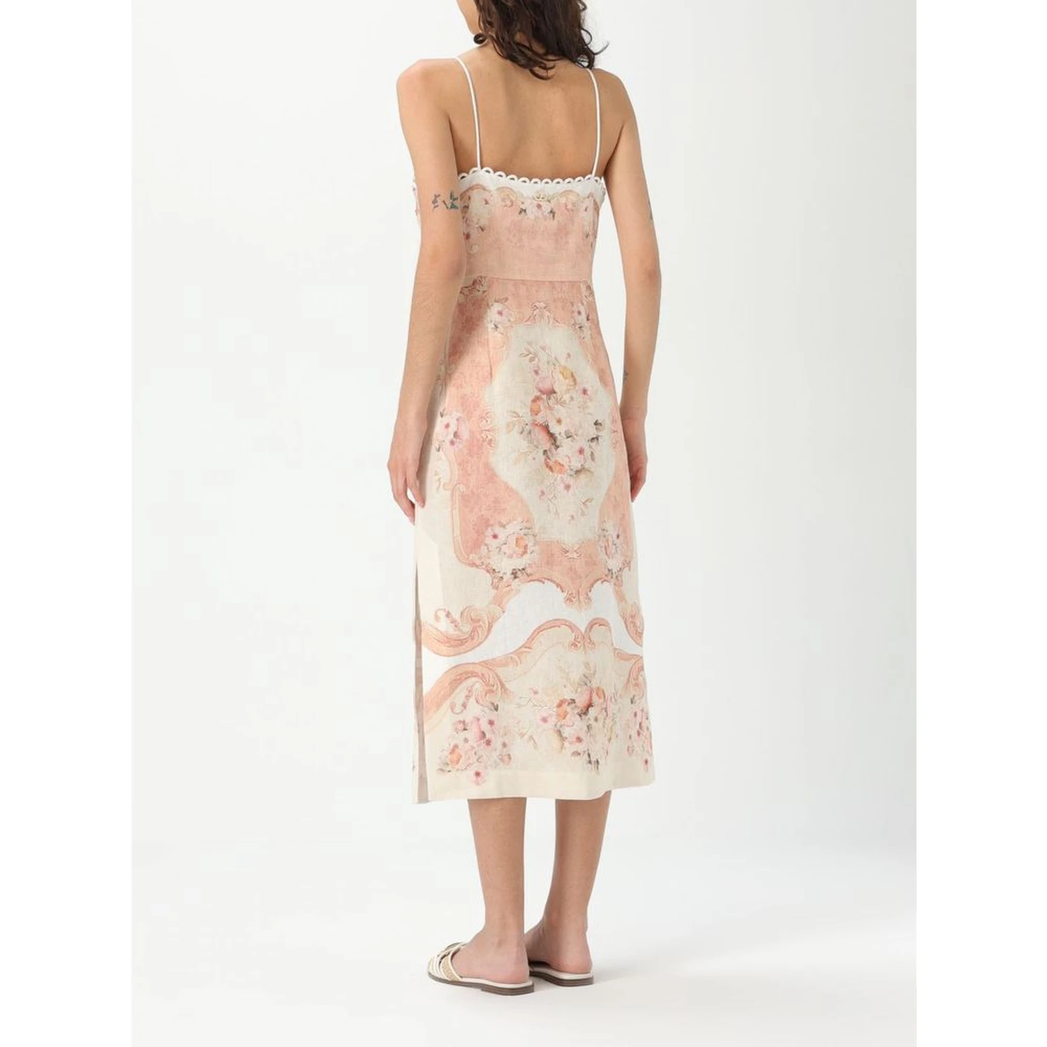 Multicolor Linen Casual Dress