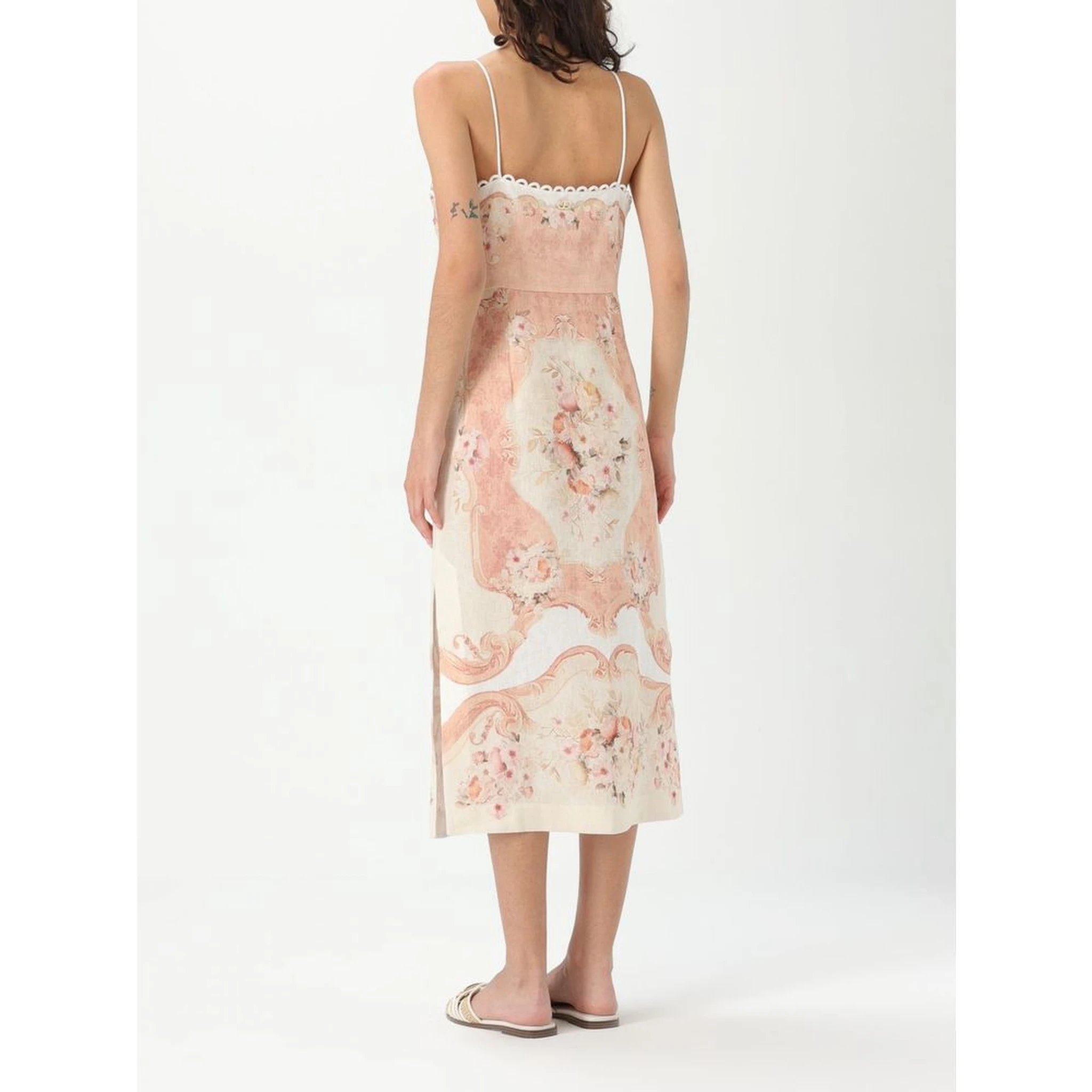 Multicolor Linen Casual Dress