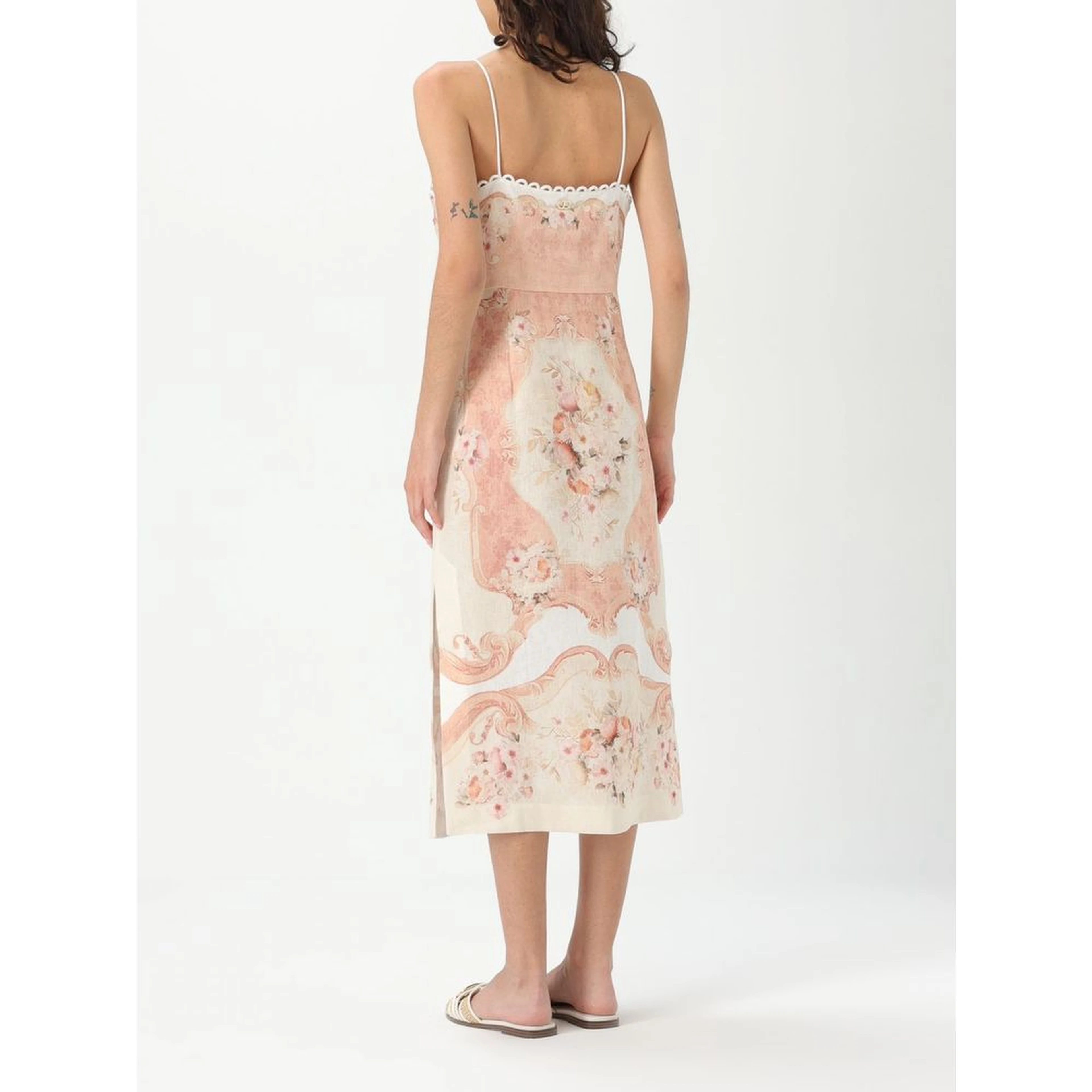 Multicolor Linen Casual Dress