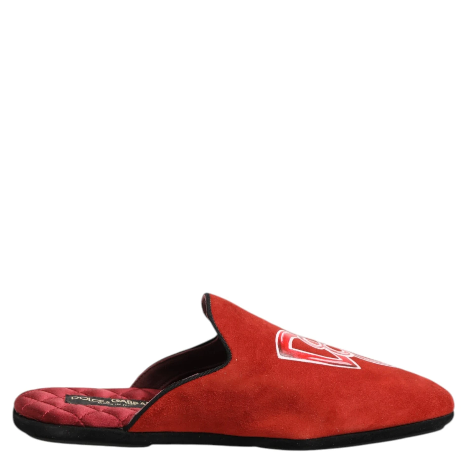Red Suede DG King Men House Slippers Shoes