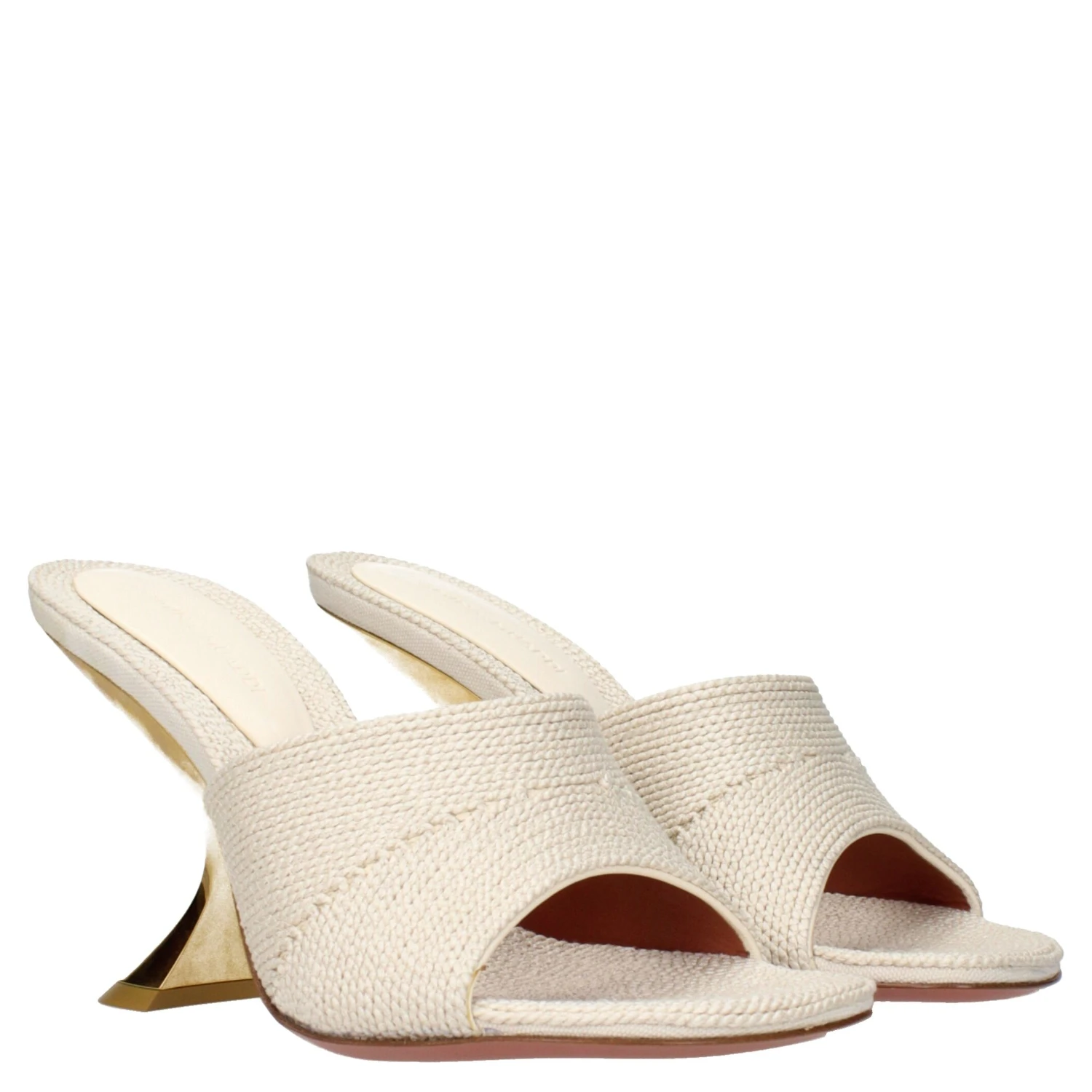 Beige Fabric Slippers