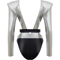 Gray Viscose One-Piece Swimsuit