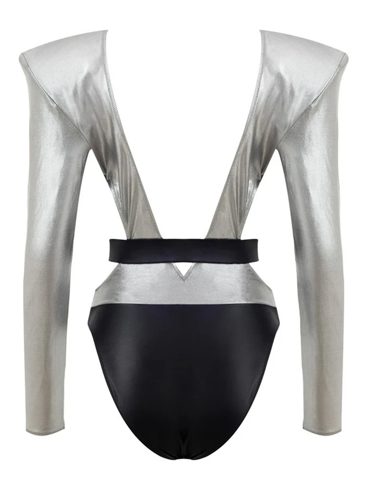 Gray Viscose One-Piece Swimsuit alternative