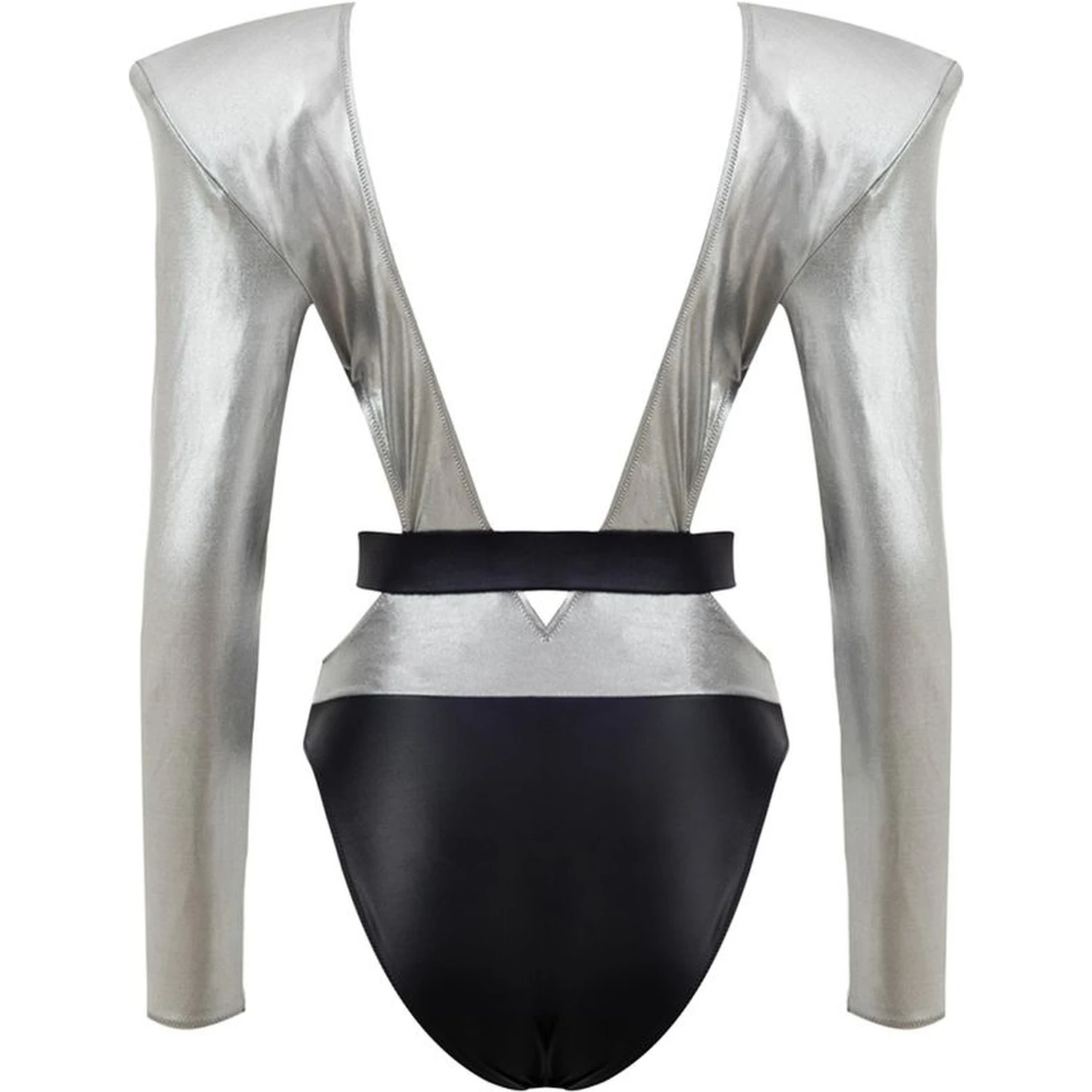 Gray Viscose One-Piece Swimsuit